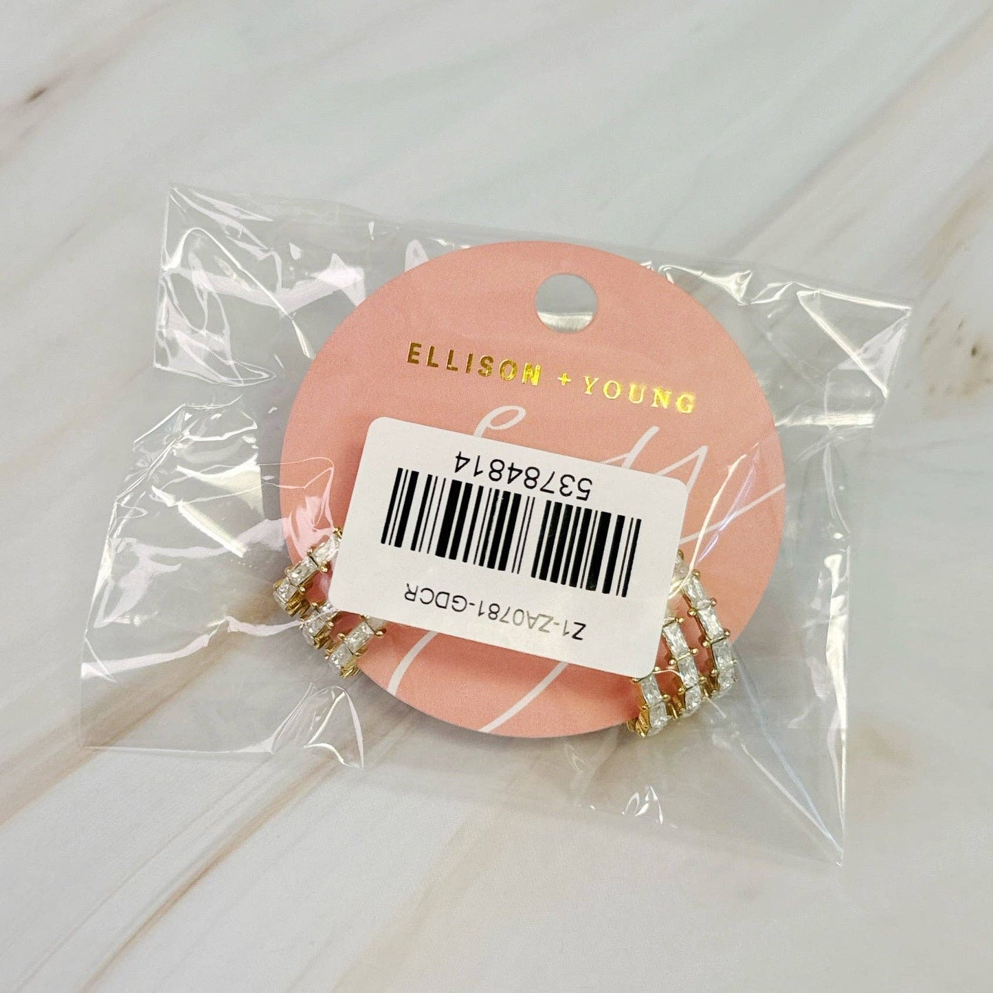 Crystal Triple Huggie Hoop Earrings